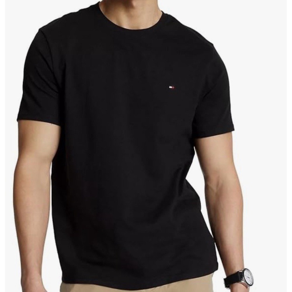 Tommy Hilfiger NEW Men's Medium Black Short Sleeve Pullover Shirt School Work